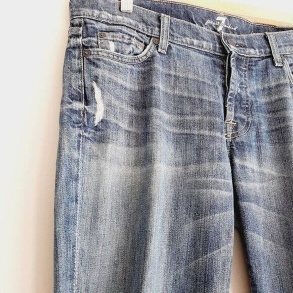 7FAM 7 FOR ALL MANKIND Josefina Skinny Boyfriend Jeans Sz 28 Flawed - Picture 6 of 16